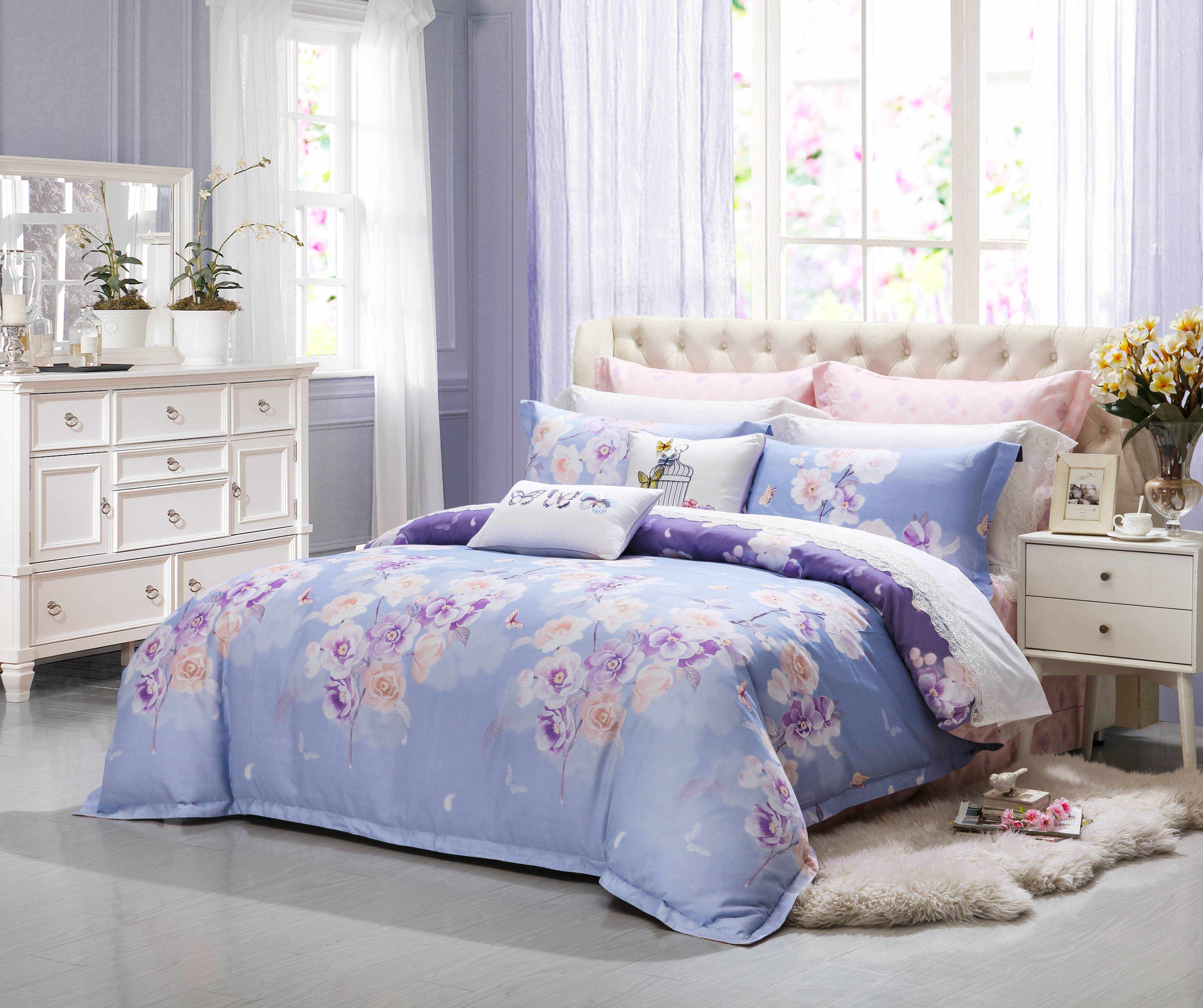 Daphne Floral Printed Brushed Cotton Bedding Set #6882 100% Cotton Printed image31