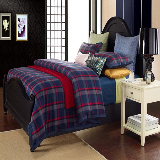 Daphne Scotland Plaid Flannel bedroom set #MS120405 120404 120505 120414 100% Cotton Printed image54