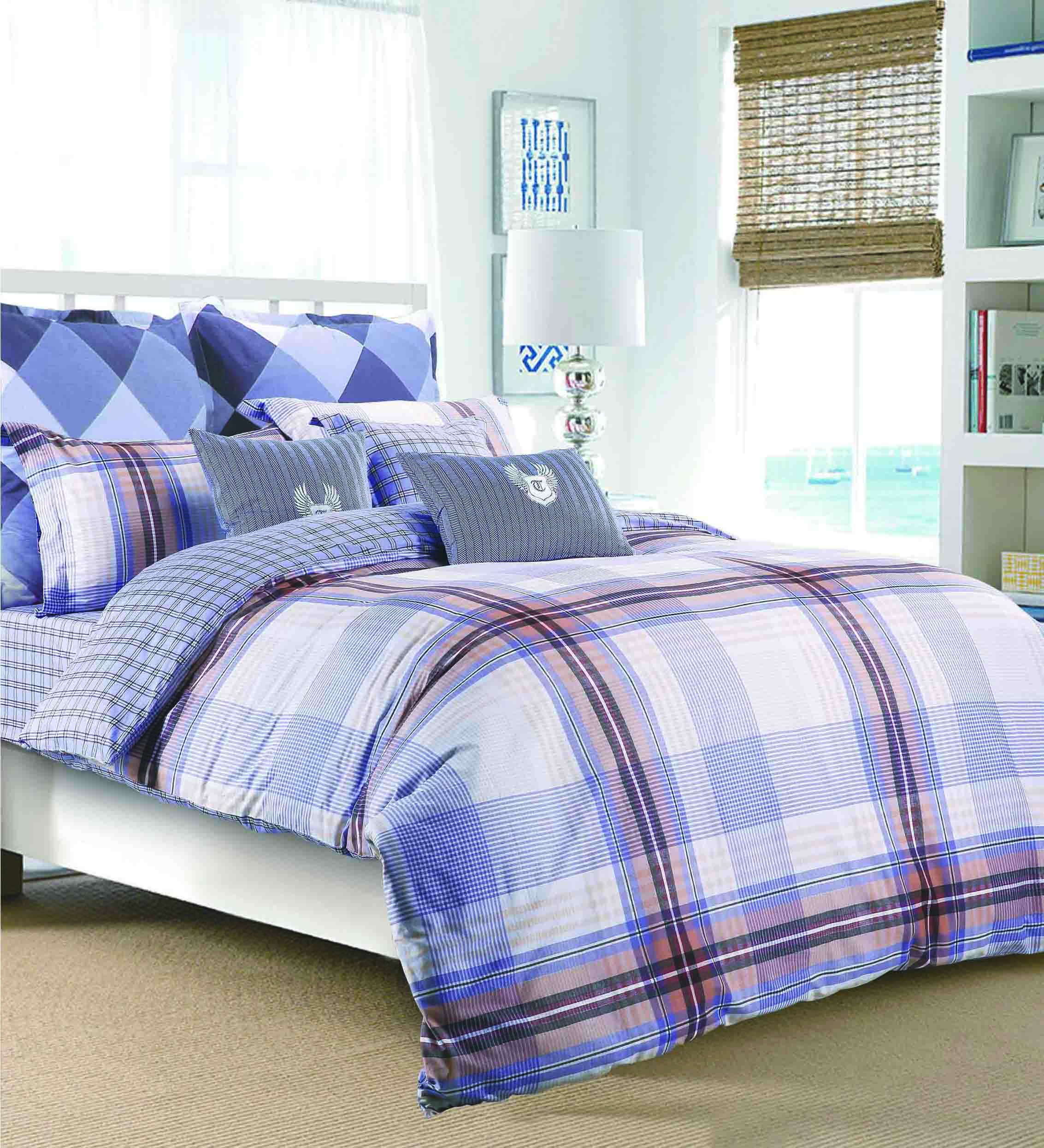 Daphne Classical Plaid Figure Bedding Set 100% Cotton Printed image68