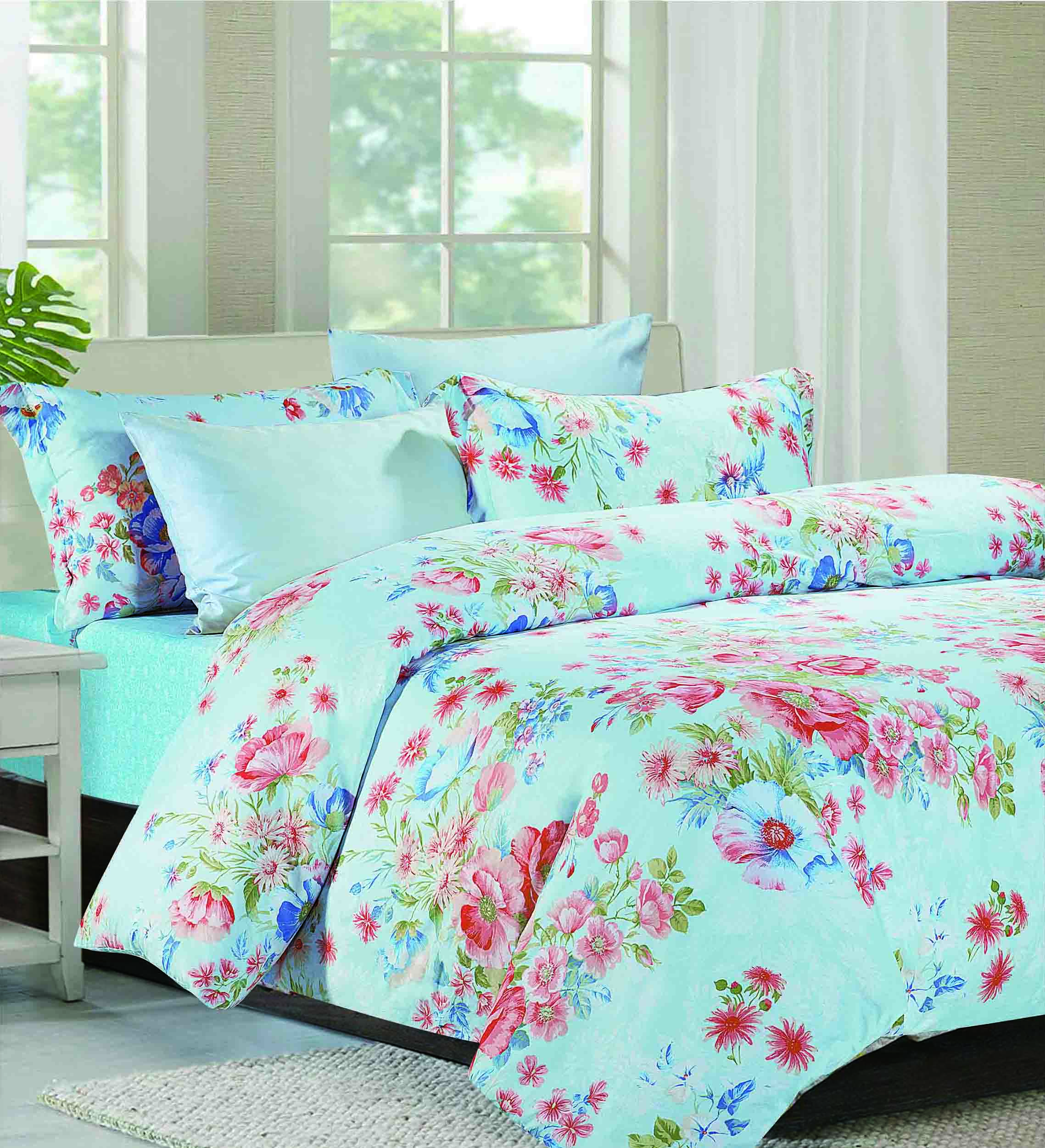 Daphne Vivid Floral Patterns Printed Bedding Set   161136 100% Cotton Printed image64