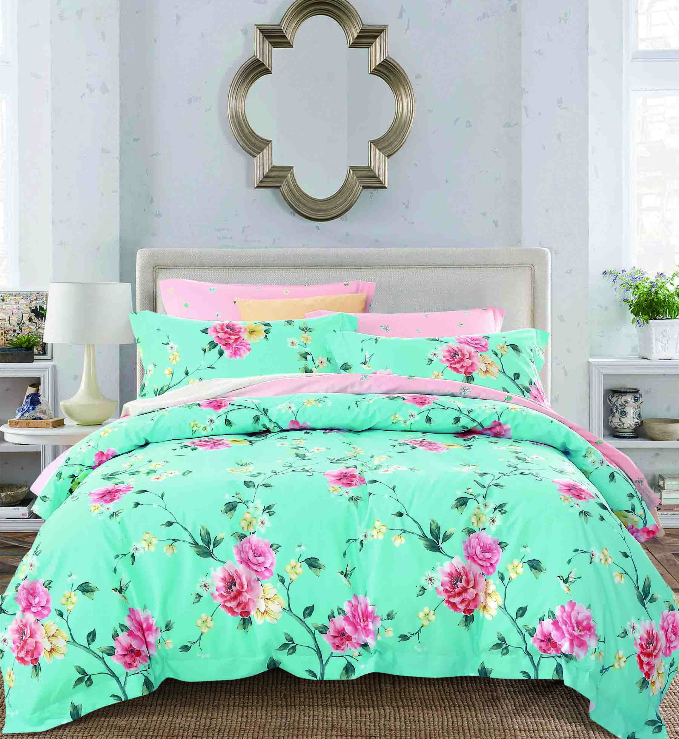 Daphne 100% Cotton Peony Duvet Cover Set 161442 100% Cotton Printed image49