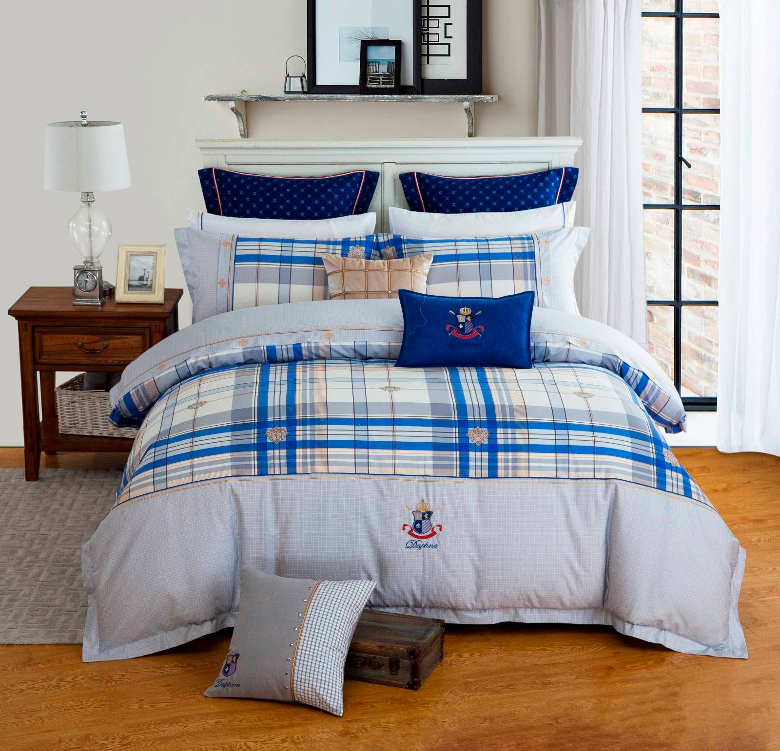 Daphne Classic Plaid Cotton Bedding  6840 100% Cotton Printed image47