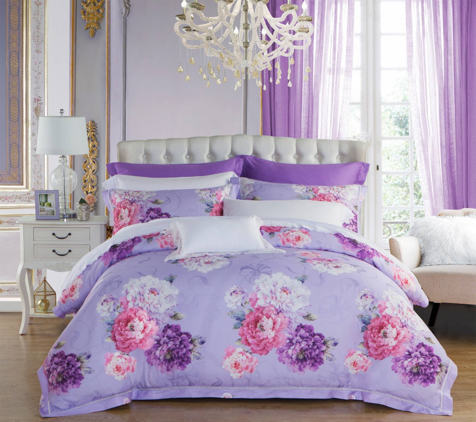 Daphne Peony Patterns Bedding Set  Lyocell and Viscose 6833 Other Material Printed image32