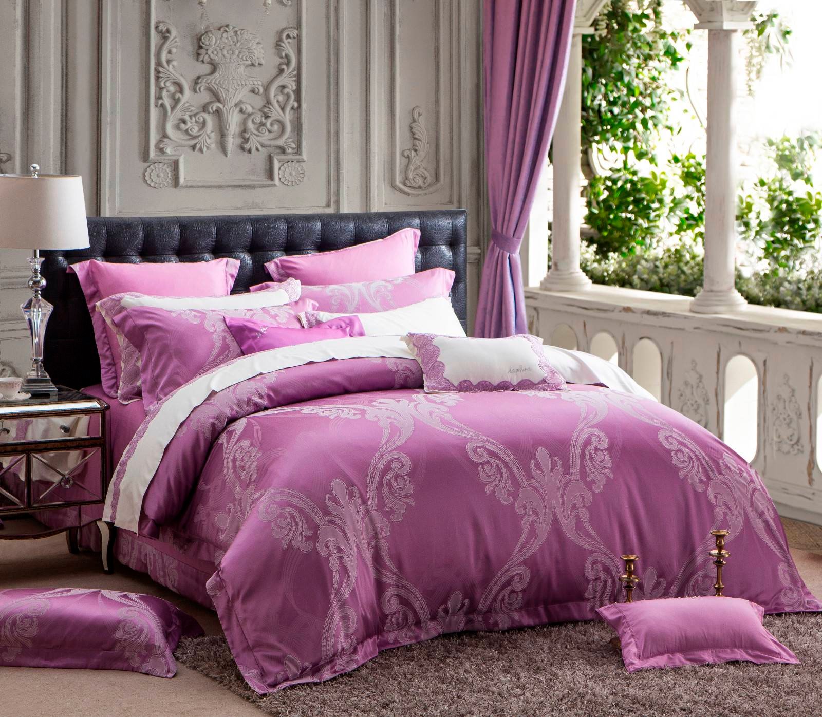 Daphne Jacquard Polyester and Cotton Simple Duvet Cover Set 6850 Jacquard Bedding Set image8