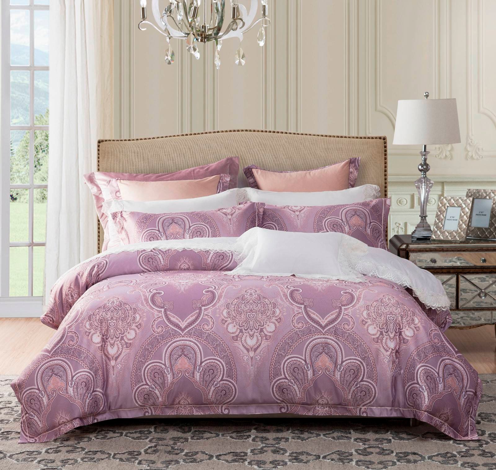 Daphne Jacquard Polyester and rayon Elegant Bed Linen  6859 Jacquard Bedding Set image6