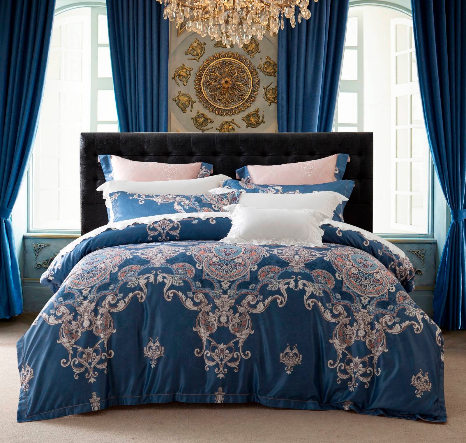 Daphne Jacquard Stunning Bed Linen  400TC Polyester and Viscose 6860 Jacquard Bedding Set image5