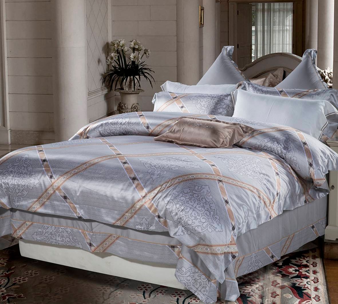 Daphne Attractive Patterned Bedding Set Polyester and Viscose 6851 Jacquard Bedding Set image3