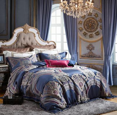 High Density Yarn-dyed Jacquard Polyester Bedding Set with Embroidery